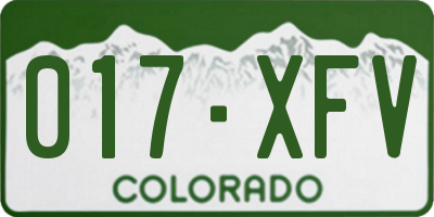 CO license plate 017XFV