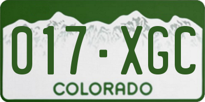 CO license plate 017XGC