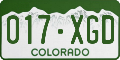 CO license plate 017XGD
