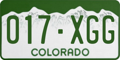 CO license plate 017XGG