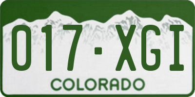 CO license plate 017XGI