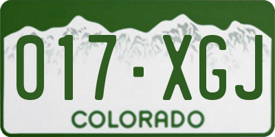 CO license plate 017XGJ