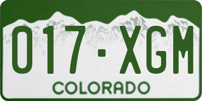 CO license plate 017XGM