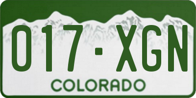 CO license plate 017XGN