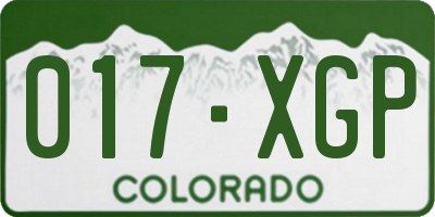 CO license plate 017XGP