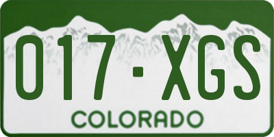 CO license plate 017XGS