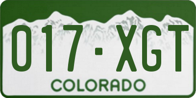 CO license plate 017XGT