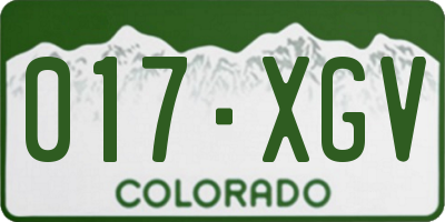 CO license plate 017XGV
