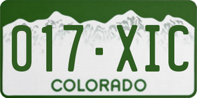 CO license plate 017XIC