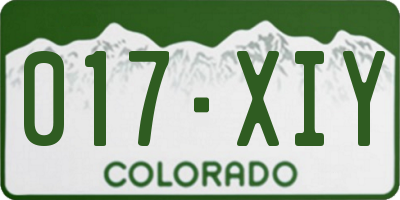 CO license plate 017XIY