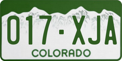 CO license plate 017XJA