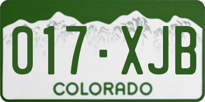 CO license plate 017XJB