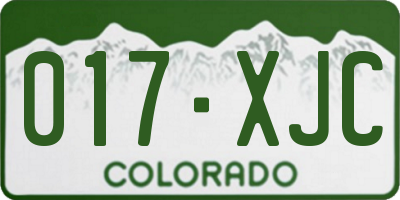 CO license plate 017XJC