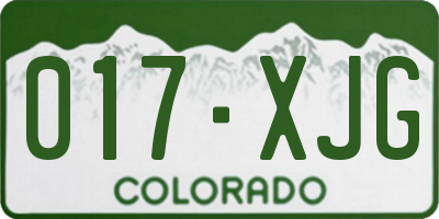 CO license plate 017XJG