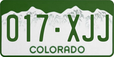 CO license plate 017XJJ
