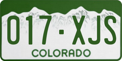 CO license plate 017XJS