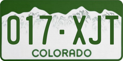 CO license plate 017XJT