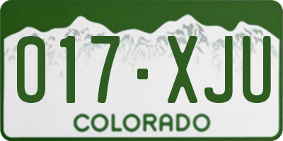 CO license plate 017XJU