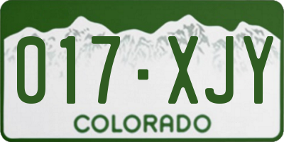 CO license plate 017XJY