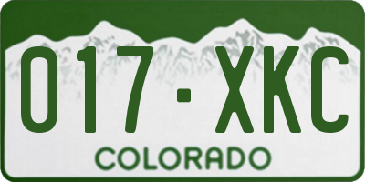 CO license plate 017XKC