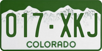 CO license plate 017XKJ
