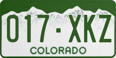 CO license plate 017XKZ
