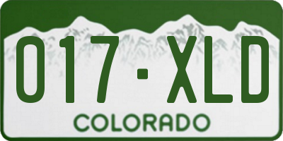 CO license plate 017XLD
