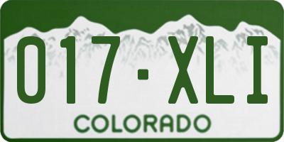CO license plate 017XLI