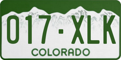CO license plate 017XLK