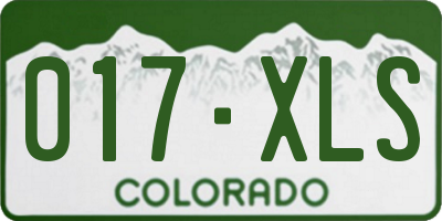 CO license plate 017XLS