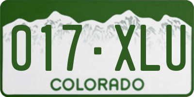 CO license plate 017XLU