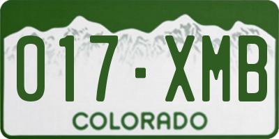 CO license plate 017XMB