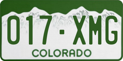 CO license plate 017XMG