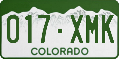 CO license plate 017XMK