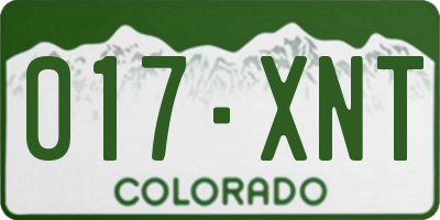 CO license plate 017XNT