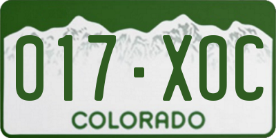 CO license plate 017XOC