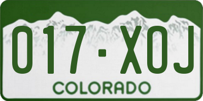 CO license plate 017XOJ