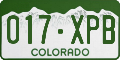 CO license plate 017XPB