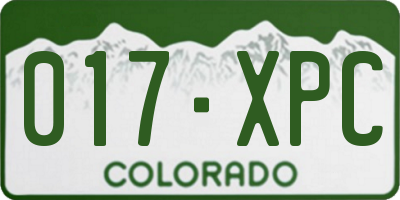 CO license plate 017XPC
