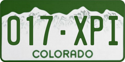 CO license plate 017XPI