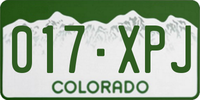 CO license plate 017XPJ