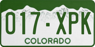 CO license plate 017XPK
