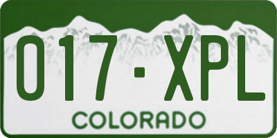 CO license plate 017XPL