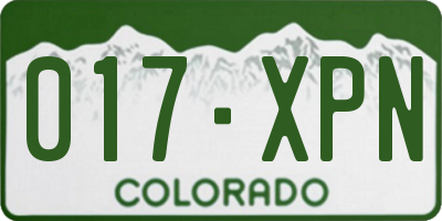 CO license plate 017XPN