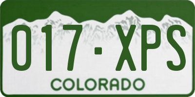 CO license plate 017XPS
