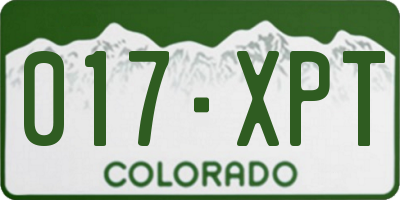 CO license plate 017XPT