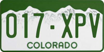 CO license plate 017XPV