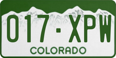 CO license plate 017XPW