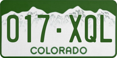 CO license plate 017XQL
