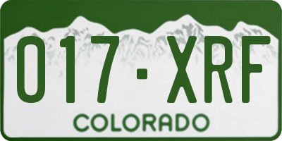 CO license plate 017XRF